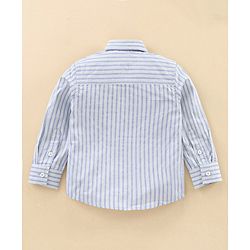 Babyhug Full Sleeves Shirt & Trouser with Suspenders Set & Bow - Sky Blue