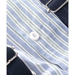 Babyhug Full Sleeves Shirt & Trouser with Suspenders Set & Bow - Sky Blue