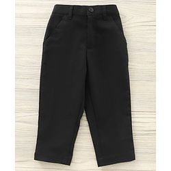 Babyhug Party Wear Full Sleeves Stripe Shirt & Trouser With Bow - Black Purple
