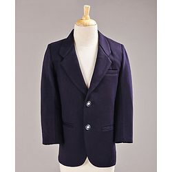 Babyhug Full Sleeves 3 Piece Party Suit With Bow Tie - Navy