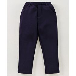 Babyhug Full Sleeves 3 Piece Party Suit With Bow Tie - Navy