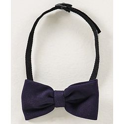 Babyhug Full Sleeves 3 Piece Party Suit With Bow Tie - Navy