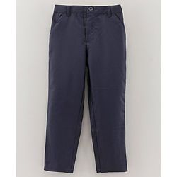 Babyhug Full Sleeves Party Suit With Tie & Jacket Solid- Blue