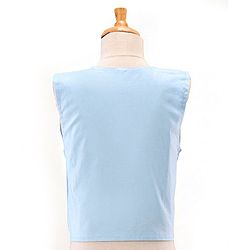 Babyhug Full Sleeves Solid Party Suit with Bow - Light Blue