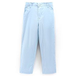 Babyhug Full Sleeves Solid Party Suit with Bow - Light Blue