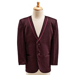 Babyhug Full Sleeves 4 Piece Party Suit With Bow - Maroon