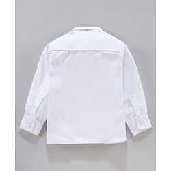 Babyhug Full Sleeves Checked Party Shirt with Bow and Waistcoat - White Grey