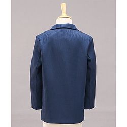 Babyhug Full Sleeves 3 Piece Party Suit With Bow - Navy Blue