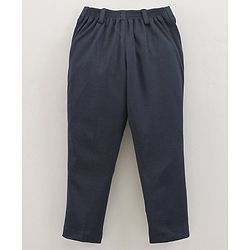 Babyhug Full Sleeves 3 Piece Party Suit With Bow - Navy Blue