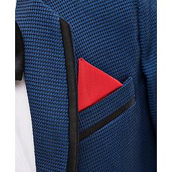 Babyhug Full Sleeves 3 Piece Party Suit With Bow - Navy Blue