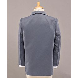 Babyhug Full Sleeves 3 Piece Party Suit With Bow - Light Blue