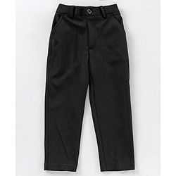 Babyhug Full Sleeves Party Suit with Bow Solid - Navy Blue