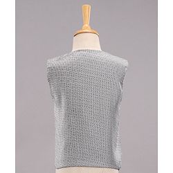 Babyhug Full Sleeves Party Suit With Waistcoat & Bow- Grey Black