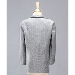 Babyhug Full Sleeves Party Suit With Bow - Grey