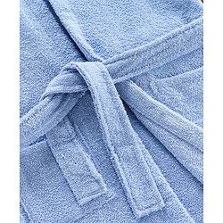 Babyhug Three Fourth Sleeves Elephant Woven Terry Bath Robe - Blue