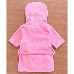 Babyhug 3/4th Sleeves Crown Bathrobe - Pink