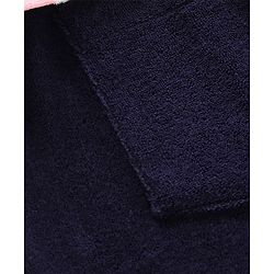 Babyhug Three Fourth Sleeve Bathrobe With Hood And Embroidery - Blue