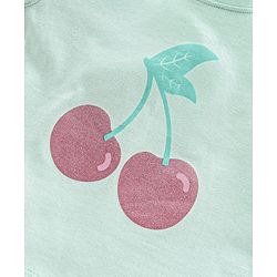 Babyhug Short Sleeves Cotton Striped and Cherry Graphics Top Pack of 3 - Pink Green