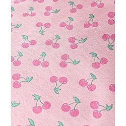 Babyhug Short Sleeves Cotton Striped and Cherry Graphics Top Pack of 3 - Pink Green