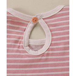 Babyhug Cap Frill Sleeves T-Shirts With Heart Graphics Pack of 3 - Navy Pink