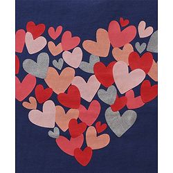 Babyhug Cap Frill Sleeves T-Shirts With Heart Graphics Pack of 3 - Navy Pink