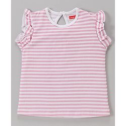 Babyhug Short Sleeves Cotton Striped and Star Graphics Top Pack of 2 - Yellow Peach