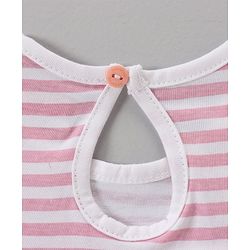 Babyhug Short Sleeves Cotton Striped and Star Graphics Top Pack of 2 - Yellow Peach