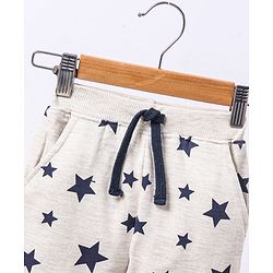 Babyhug Knit Full Length Lounge Pant Star Print - Grey