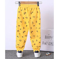 Babyhug Full Length Ribbed Waist Lounge Pant - Yellow