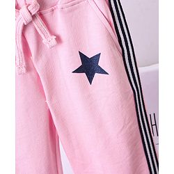Babyhug Full Length Lounge Pant Star Print - Pink