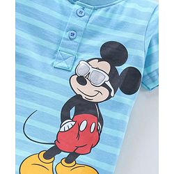 Babyhug Half Sleeves T-Shirt Mickey Mouse Print - Blue