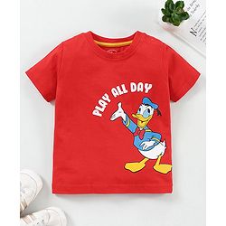 Babyhug Half Sleeves Cotton T-shirt Printed - Red