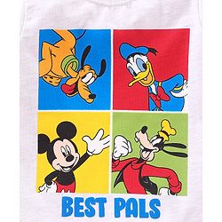 Babyhug Half Sleeves Cotton T-shirt Cartoon Graphic - White