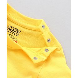 Babyhug Half Sleeves Tee Mickey Mouse Print - Yellow