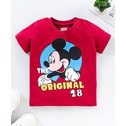 Babyhug Half Sleeves Tee Mickey Print - Red