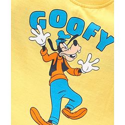 Babyhug Half Sleeves T Shirt Goofy Print- Yellow