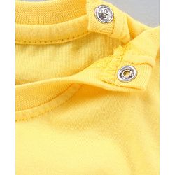 Babyhug Half Sleeves T Shirt Goofy Print- Yellow