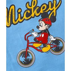 Babyhug Half Sleeves Cotton T-Shirt Mickey Print - Blue
