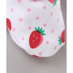 Babyhug 100% Cotton Mittens & Booties Set Strawberry Print - Red