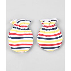 Babyhug 100% Cotton Mittens Pack of 3 - Multicolor