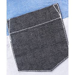 Babyhug Full Sleeves Solid Color Shirt With Front Cut & Sew Pannel - White Blue
