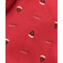 Babyhug  Half Sleeves Shirt Boat Print - Red