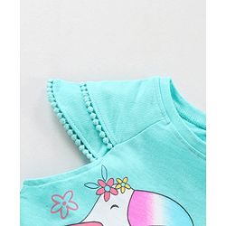 Babyhug Short Sleeves Top Bird Print - Blue