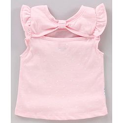 Babyhug Flutter Sleeves Tee Floral Print - Pink