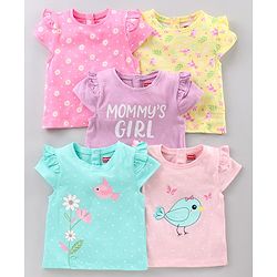 Babyhug Short Sleeves T Shirt Pack of 5 - Multicolour