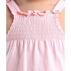 Babyhyg Singlet Top With Graphics & Smocking Detailing Floral Print - Pink