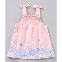 Babyhyg Singlet Top With Graphics & Smocking Detailing Floral Print - Pink