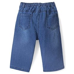 Babyhug Knee Length Washed Denim Jamaican Shorts - Blue