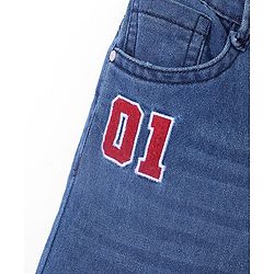 Babyhug Knee Length Washed Denim Jamaican Shorts - Blue