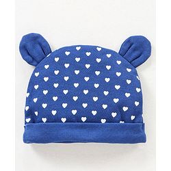 Babyhug 100% Cotton Cap Mittens & Booties Blue - Diameter 10 cm